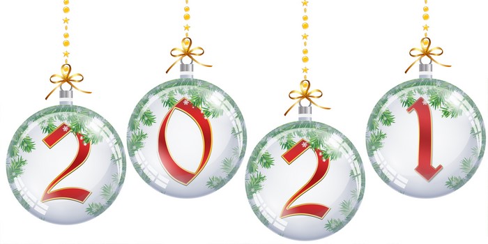 Christmas ornaments with numbers 2021
