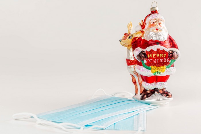 Santa Claus and Deer Ornament with Face Masks