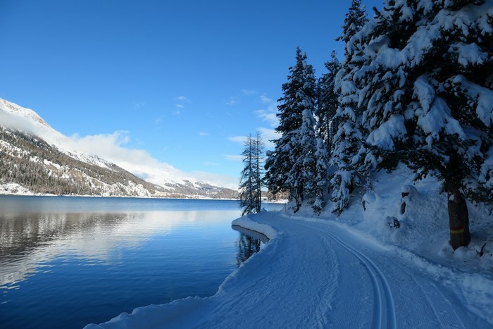 Lake Silvaplana, Switzerland in Winter