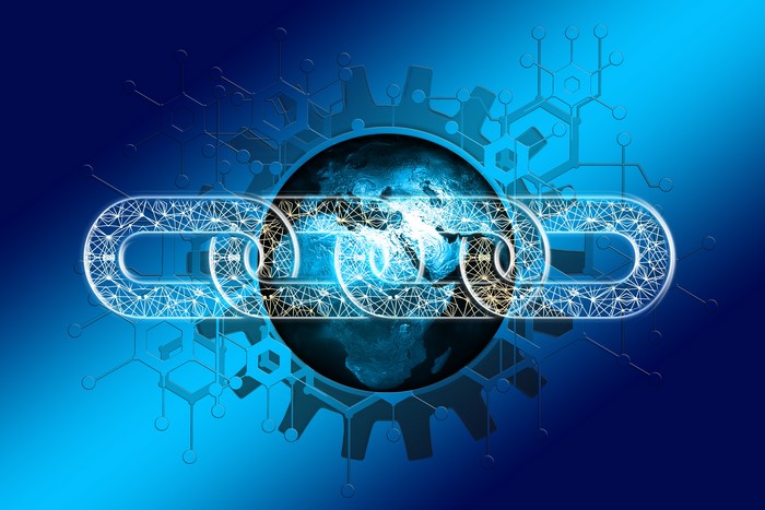Blockchain Chain Around Earth