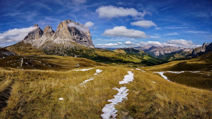 4K Scenic View of the Dolomites in Italy