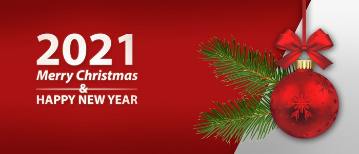 2021 Merry Christmas and Happy New Year banner
