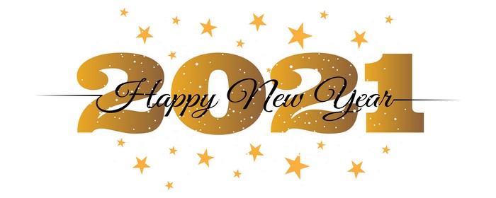 Happy New Year 2021 with stars