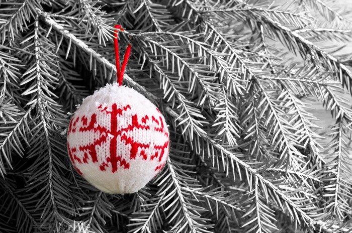 Christmas ornament on a fir tree branch