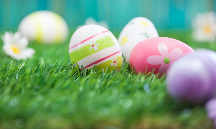 Easter Eggs on Grass