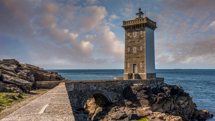 Kermovan Lighthouse on a Rocky Coast