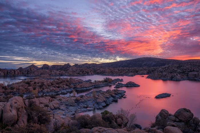 Watson Lake Arizona Sunrise with Colorful Sky