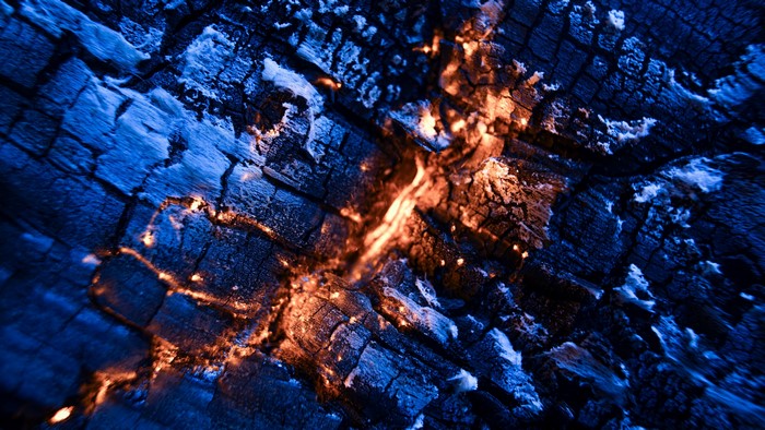 4K Smoldering Coals Closeup