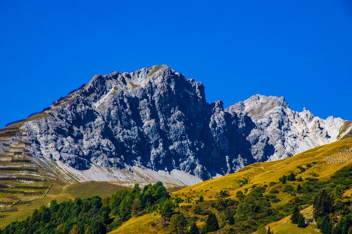 4K Switzerland Mountains Crag Sky