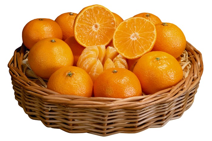 Oranges in a wicker basket
