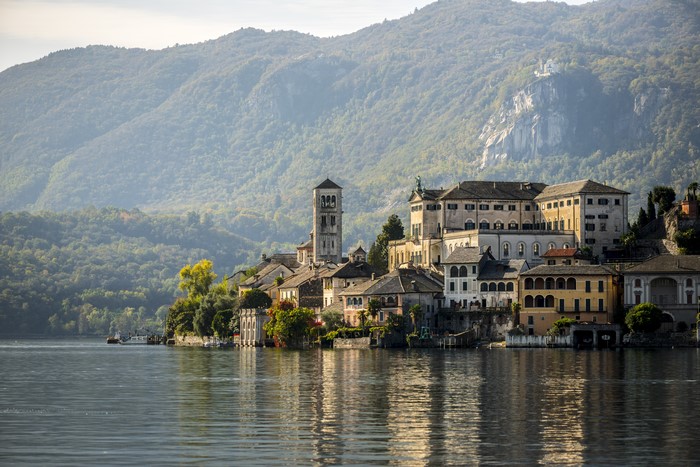 Orta San Giulio on Lake Orta, Piedmont, Italy