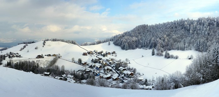Snowy village in the Austrian Alps, Tennengau