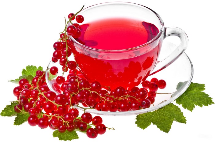 4K Red Currant Tea in a Cup with Saucer