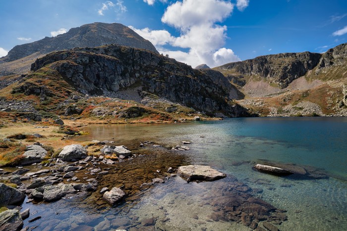 Lake and Mountains in Aston, France