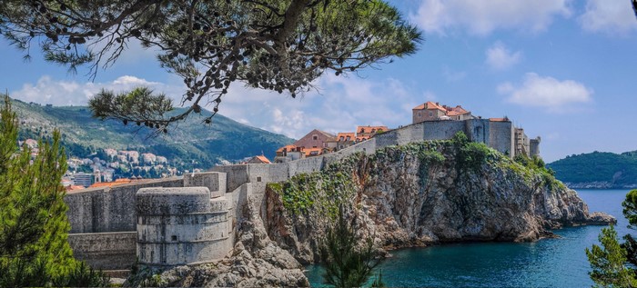Historic Dubrovnik Coastal Wall and Bay