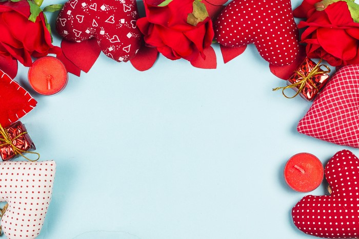Valentine's Day hearts and roses template