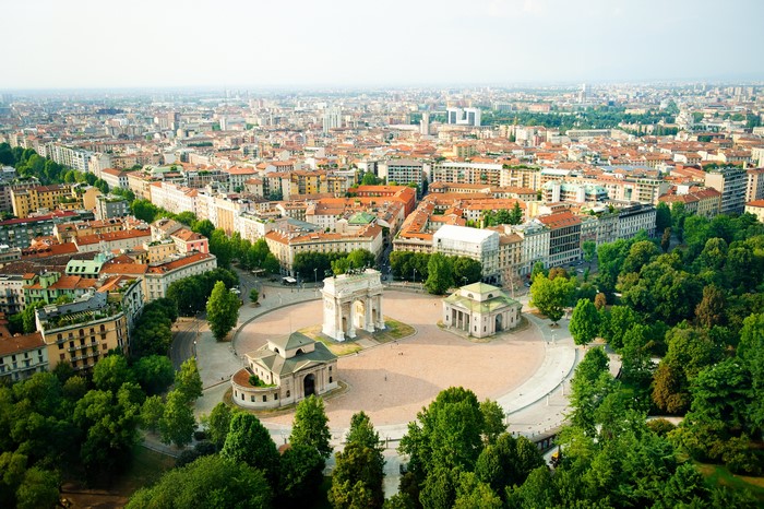 Milan, Italy: Arco della Pace and Sempione Park