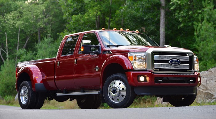 4K Red 2015 Ford F-450 Super Duty Platinum Crew Cab Pickup