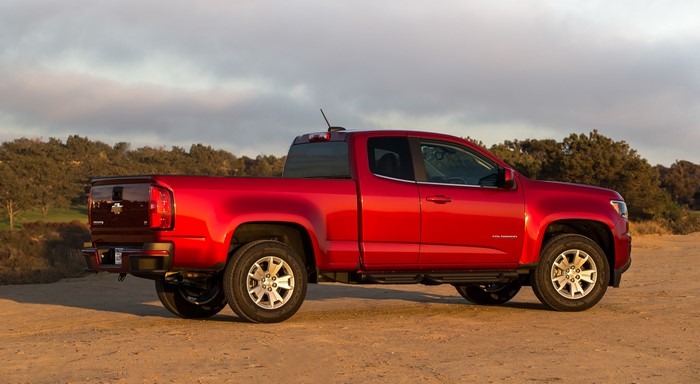 Red Chevrolet Colorado LT Extended Cab Pickup Truck