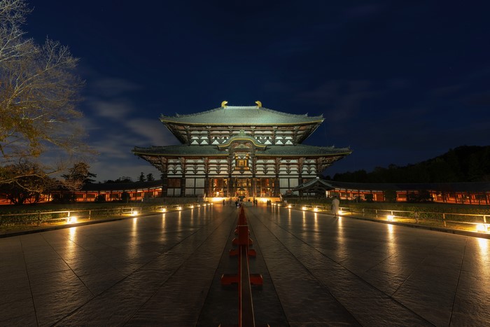 Todai-JI Temple at Night in Nara, Japan