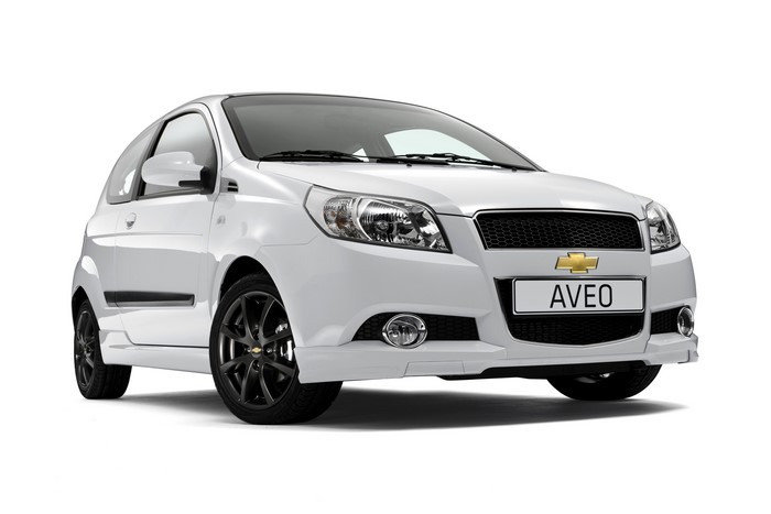 4K White Chevrolet Aveo on White Background