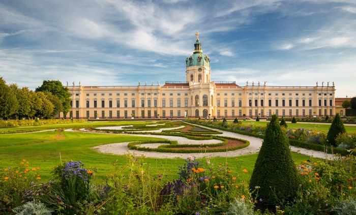 Charlottenburg Palace in Berlin, Germany with formal gardens