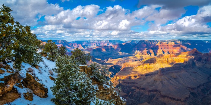 Grand Canyon National Park Panorama with Snow