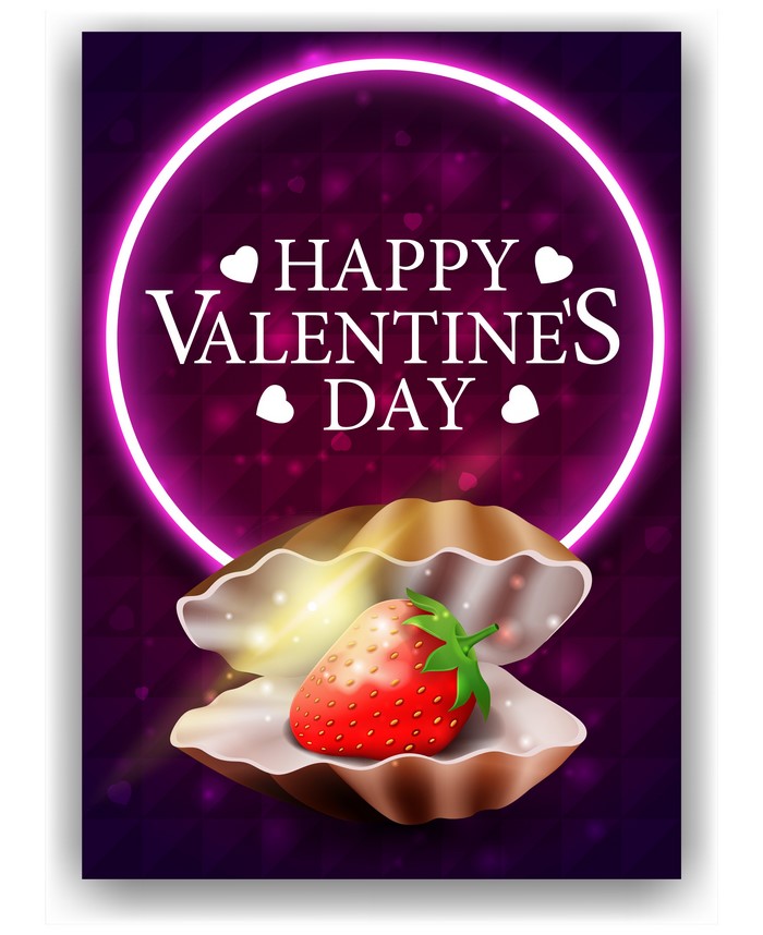 Happy Valentine's Day Strawberry in Shell