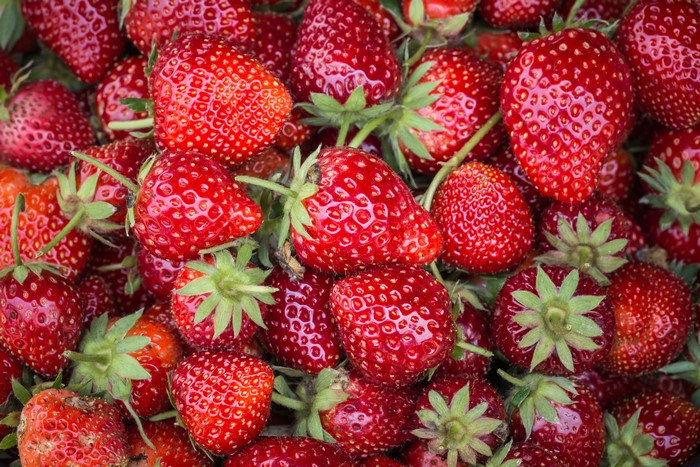 4K Strawberry Closeup Many