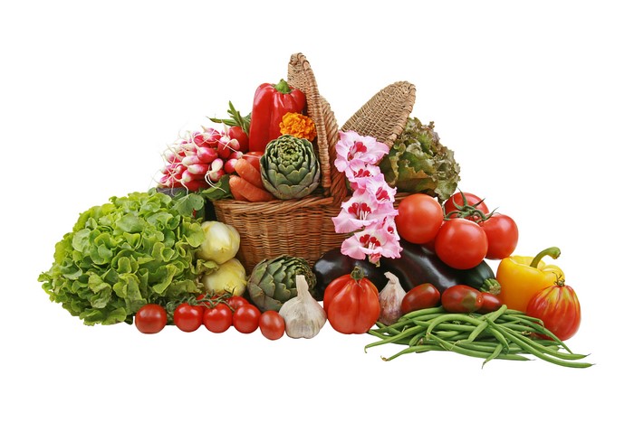 Fresh Vegetables in Wicker Basket 4K