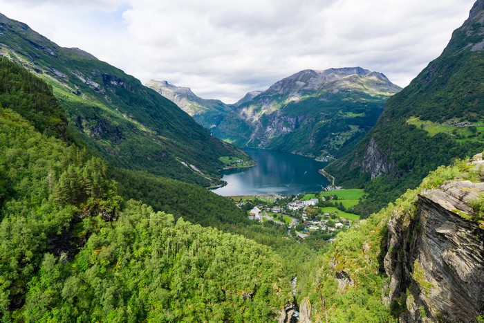 Geiranger Fjord Norway Mountains From Above
