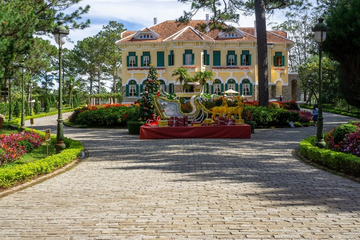 Bao Dai King Palace in Da Lat, Vietnam with Christmas Decorations