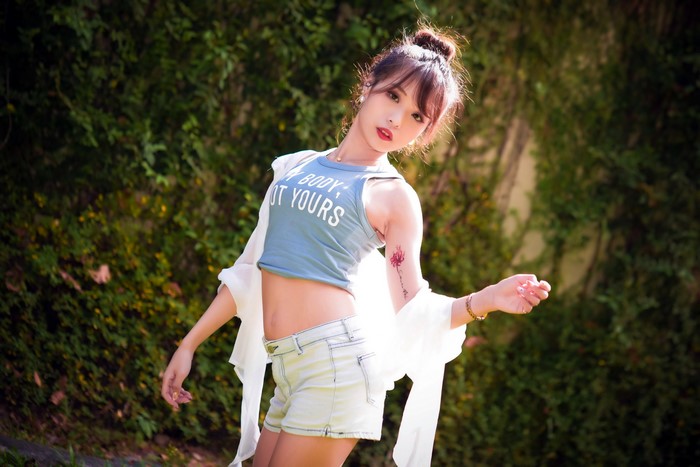 4K Asian Woman in Casual Pose