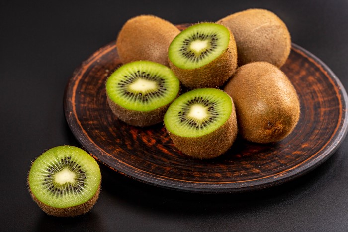 Kiwi fruits on a plate