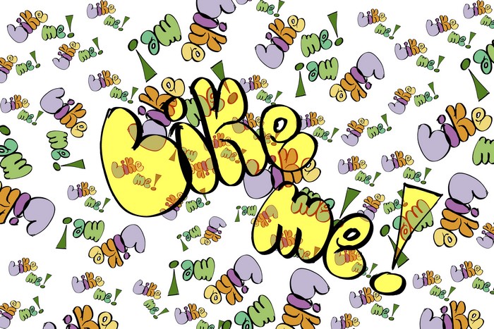 Like me! Many words lettering