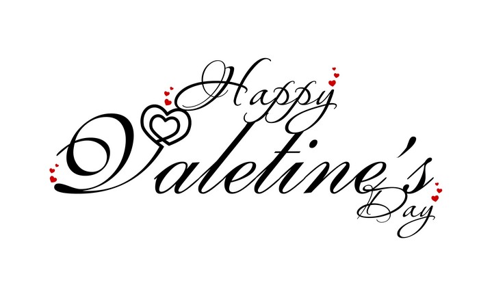 Happy Valentine's Day lettering with hearts