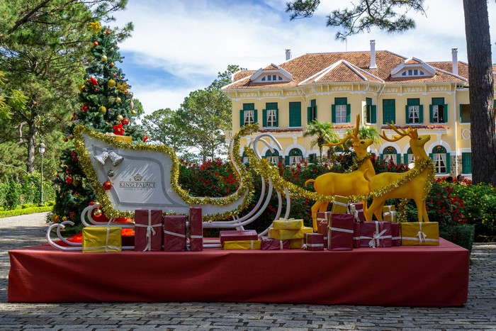 Christmas Sleigh and Deer at King Palace, Da Lat, Vietnam