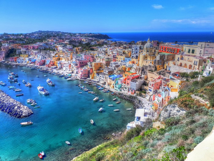 4K HDR view of Procida, Gulf of Naples, Italy