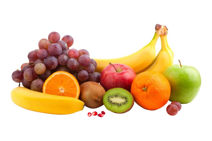 Assortment of Fruits on White Background