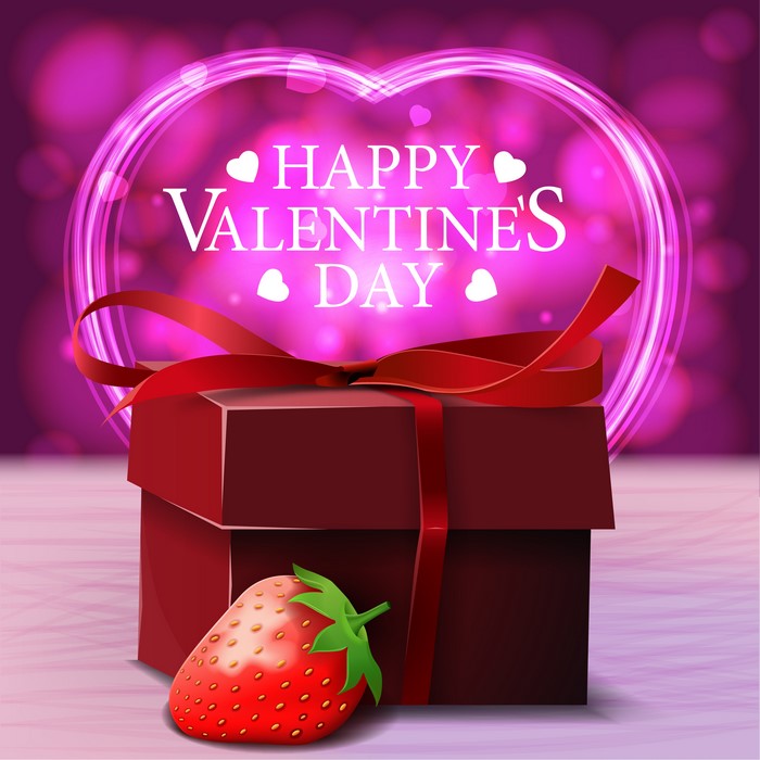 Happy Valentine's Day Gift with Strawberry