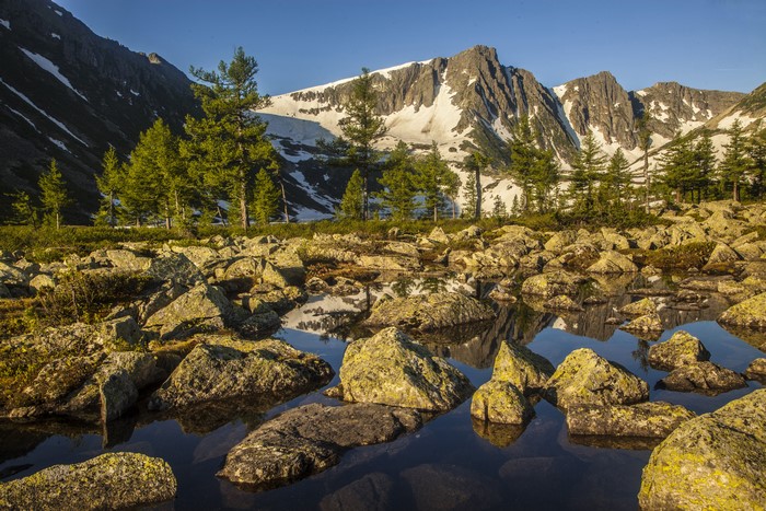 Mountains, Stones, and Water in Kuznetsk Alatau, Russia