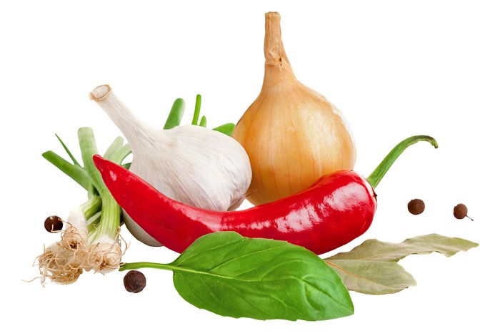 4K Onion, Garlic, Chili Pepper, and Herbs