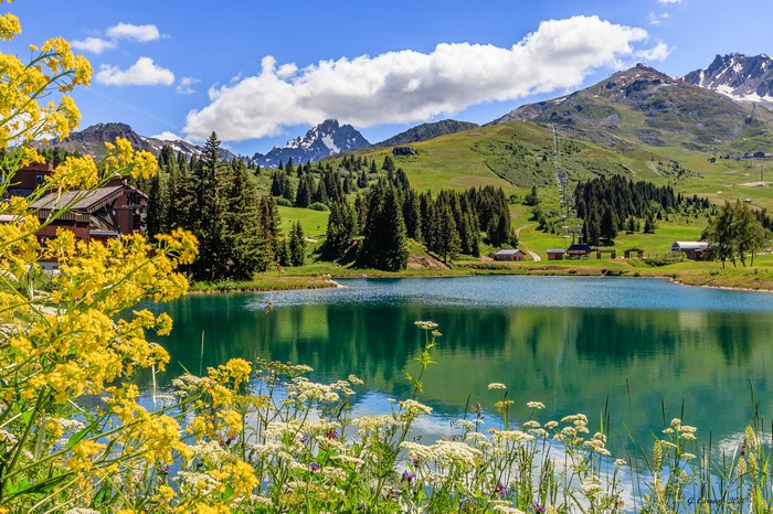 Lake and Mountains in Savoie, France