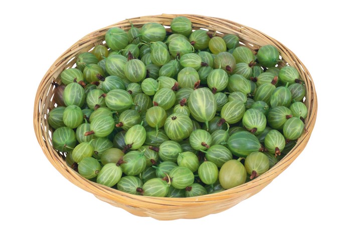 4K Gooseberries in a Wicker Basket