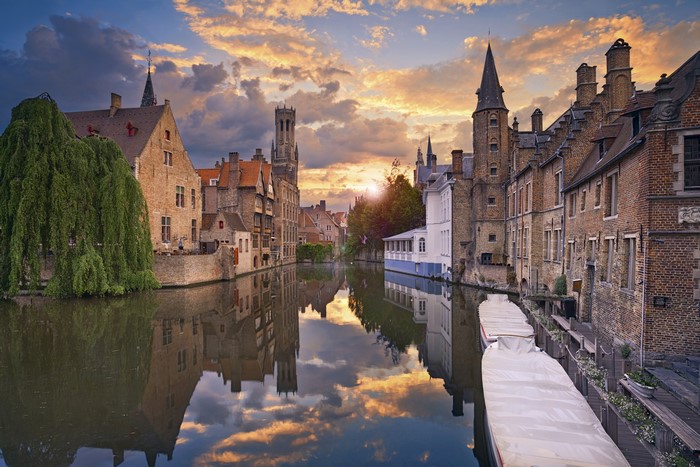Bruges Canal at Sunset, Belgium