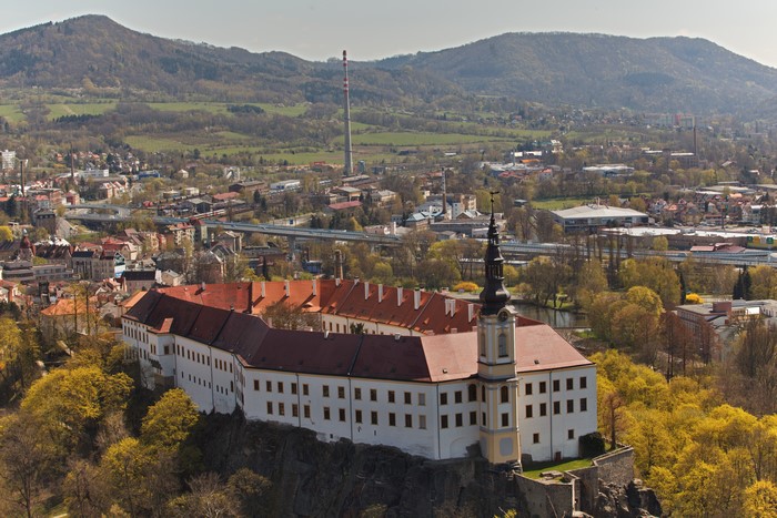 Castle Děčín, Czech Republic, from above