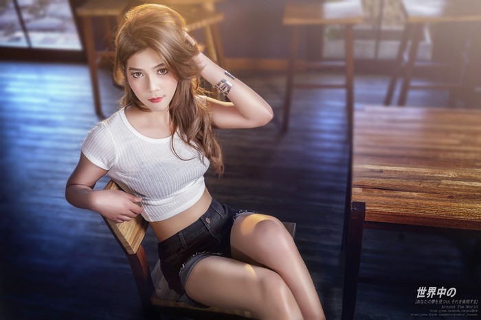 Asian Woman Sitting on Chair in 4K