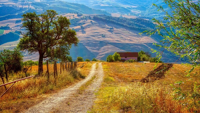 4K Scenic Road Through Campania Countryside, Italy