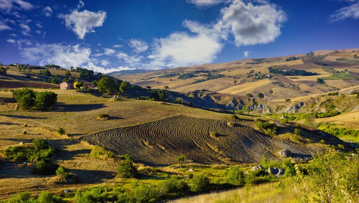 4K Scenery of Hills and Clouds in Campania, Italy