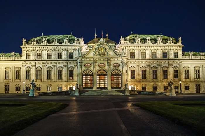 Belvedere Palace in Vienna at Night